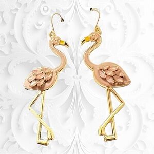 - - 18K GP Flamingo  earrings